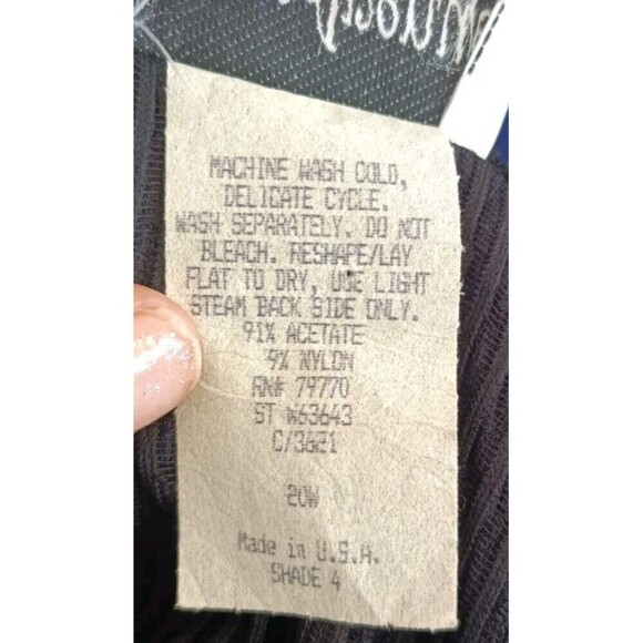 Grove Avenue Crinkled Tunic Top Size 20W Black Beaded Jeweled Stones Vintage USA - Picture 9 of 10